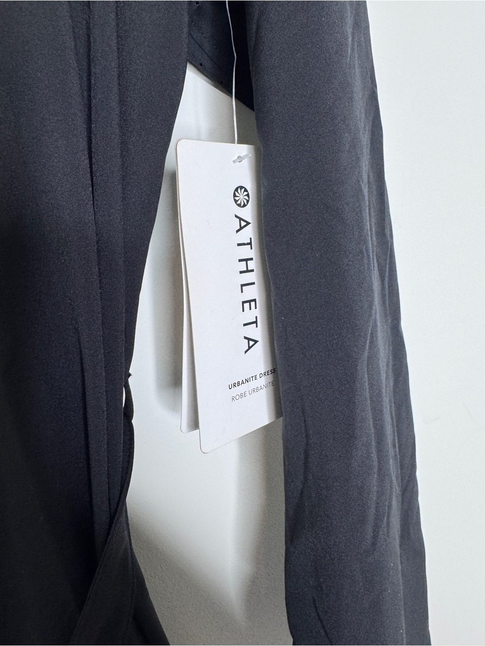Athleta Black Urbanite Long Sleeve Shirt Dress with Self Tie - Picture 8 of 9